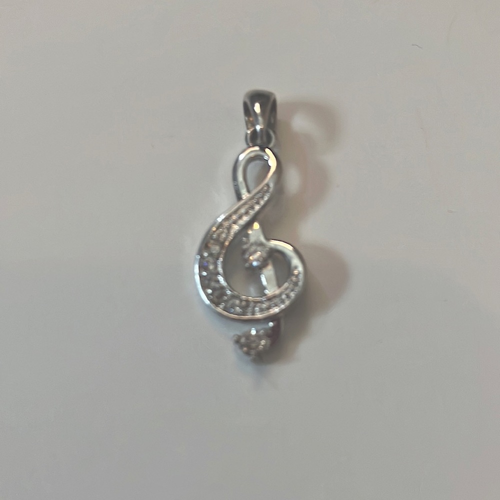 Silver music note necklace charm